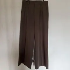 ブラウン ワイドパンツ バックポケット付き