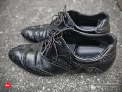 ブラックレザー ドレスシューズ ウィングチップ