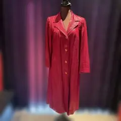 ロングコート　ボルドー色