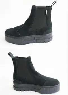 【PUMA】 サイドゴア チェルシーブーツ ブラック 黒 厚底