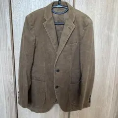 ユニクロ　コーデュロイ　テーラードジャケット　ブラウン　S 古着　内ポケおしゃれ