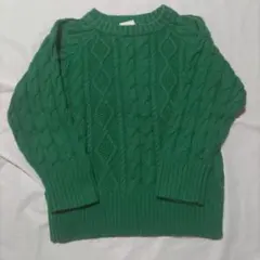 BREEZE ブリーズ キッズ ケーブル編み ニット セーター 緑 110