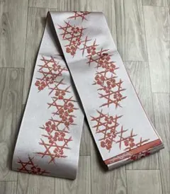 半幅帯　浴衣帯　洒落帯　○ ポリエステル　花柄　幾何学模様○w16