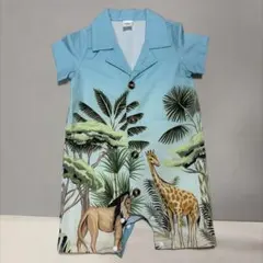 SHEIN サファリ柄ロンパース 6-9M
