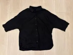 【美品】GU ジーユー　オーバーサイズシャツ　半袖　ボタンシャツ　ブラック　M