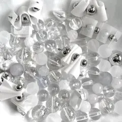 【まとめ売りD】50piece以上！ハンドメイドパーツ ホワイト系