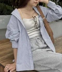 CIAOPANIC TYPY ボリュームスリーブバンドカラーシャツ ネイビー