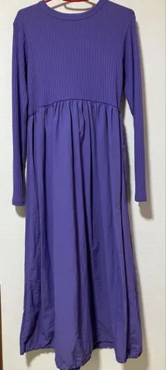 パープル ロングワンピース
