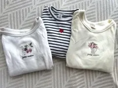 110/長袖カットソー3点セット/プチマイン/GU