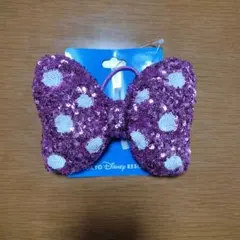 ミニースパンコールリボンヘア ピンク ビックサイズ ミニー スクバ デコ ワッペ