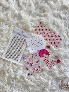 ピンクとクリアのデコレーションシールセット