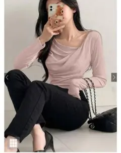 3Wayドレープカットソー　ライトピンク　グレイル