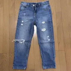 Heather ヘザー　ダメージデニム　デニム　ワイドデニム　ダメージジーンズ