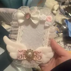 硬質ケースデコ レースデコ トレカケース ピンク 猫耳 量産型