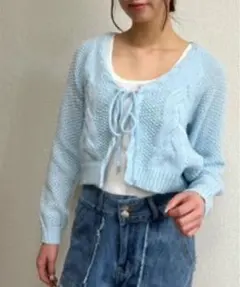 gossip!ロサンゼルス ボレロ風カーディガン ブルー FREE