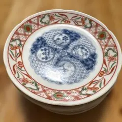 青と赤の花柄の小皿（6枚）