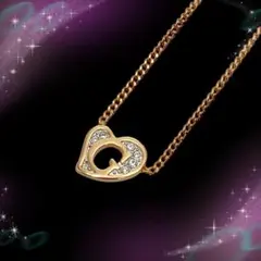 《美品》 ゲス ネックレス ハート Gロゴ ストーン ピンクゴールド系のサムネイル