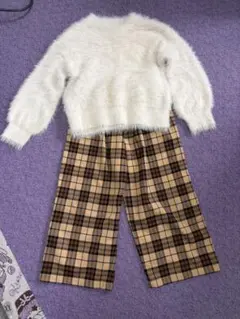GU チェック柄パンツ 120サイズ