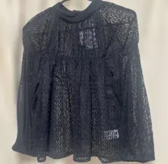 Hudson honey レースバルーン長袖ブラウス　黒