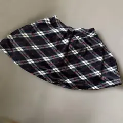 チェック柄スカート ネイビー 140cm 起毛