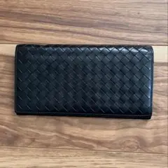 ボッテガ　ヴェネタ　BOTTEGA VENETA 2つ折り長財布　黒￼