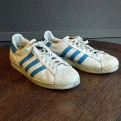 フランス製　アディダス　スーパースター ホワイト/ブルー 　金ベロ　４２2/3
