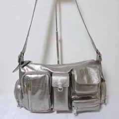 美品✨JEANASIS 6ポケットワンショルダーバッグ Y2K シルバー 希少 