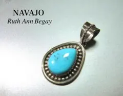 ナバホ族 Ruth Ann Begay作 ターコイズ ペンダント シルバー ナバホ族 Ruth Ann Begay作 ターコイズ ペンダント シルバー - メルカリ