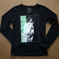 timely warningギターガールプリント長袖Tシャツ　首　Ｍサイズ