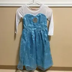 水色の長袖ドレス（スパンコール付き）