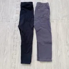 処分品　最安値　２点セット　90パンツ　レギンス ユニクロベビーブラック長ズボン