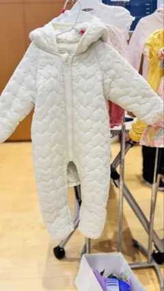 【値下げ】アイボリー キルティング フード付きアウター サイズ80【送料込】