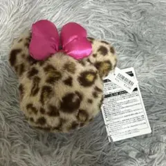 ヒョウ柄ファーキーホルダー