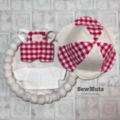 ぬい服＊サロペット・シャツ・ハットセット【12cmぬいぐるみ】