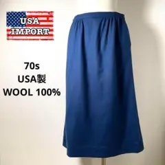 ロンドンガール❗️【アメリカ古着】ペンドルトン超美品スカート青ブルーウール100