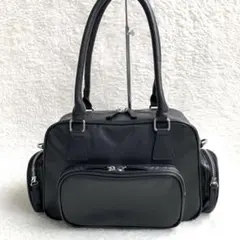 【美品】LOWRYS FARM 2WAY ポケットボストンバッグ ブラック