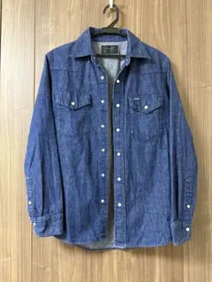 【美品】ラングラー　ナノユニバース　インディゴデニムウエスタンシャツ　Sサイズ