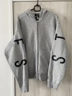 adidas グレー ジップアップパーカー M