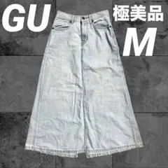 デニムロングスカート バギーデニム バギーパンツ ライトブルー　GU M