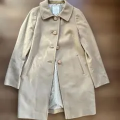 組曲　ベージュ ボタン付きロングコート