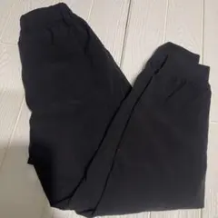 GU黒い長ズボン 裏起毛ウエストゴム ポケット付き