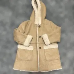 グローバルワーク　フード付きムートン風コート Lサイズ　女の子