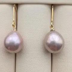 パールピアス　淡水真珠　バロック　天然カラー　ゆらゆら　冠婚葬祭　アレルギー対応