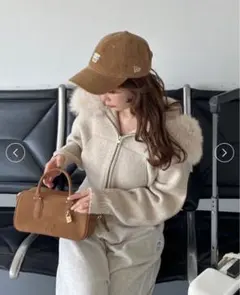 SNIDEL オンライン限定 ファーフードパーカー