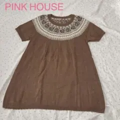 美品　ピンクハウス　Aラインシ　半袖ニット　チュニック