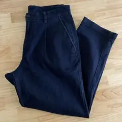 UNIQLO ワイドフィットワンタックチノ デニムルックパンツ　76㎝