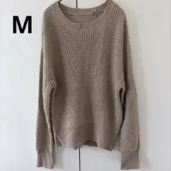 ニット Mサイズ ベージュ クルーネック 長袖 レディース トップス ゆったり