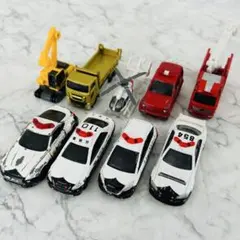 【トミカ 9台】パトカー・消防車・建設車両 働く車 まとめ売り　TOMICA