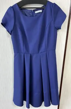 【美品】PAYTON PLACE ネイビー 半袖 パーティー用ドレス ベルト付き