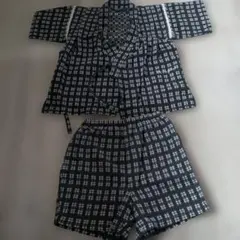 コムサデモード　甚平　ジンベイ　90 黒 白　刺繍のサムネイル
